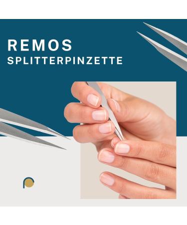 REMOS 2-Piece Tweezers Set - Eyebrow & Splinter Tweezers in Black | International Shipping - Buy Online on GoSupps.com