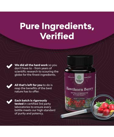Extra Strength Hawthorn Berry Capsules - 1330mg 4:1 Extract Heart Health Supplement | High Pressure & Cholesterol Support | Non-GMO Polyphenol Formula for Men & Women - Buy Online on GoSupps.com