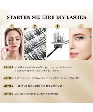 QueWel Cluster Lashes - 72 DIY Eyelash Extensions Soft D Curl Light & Versatile 8-16mm Length Perfect for Home Use - Buy Online on GoSupps.com