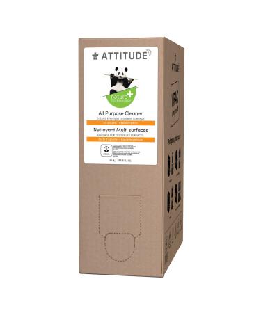 ATTITUDE Multipurpose Cleaner, Effective Plant- and Mineral-Based Ingredients, Vegan and Cruelty-free Hard Surface Cleaning Products, Bulk Refill Format, Citrus Zest, 135.26 Fl Oz - Buy Online on GoSupps.com