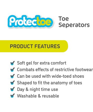 Protectoe Gel Toe Separators - Set of 8 for Overlapping Toes | Toe Spacers & Spreaders - Buy Online on GoSupps.com