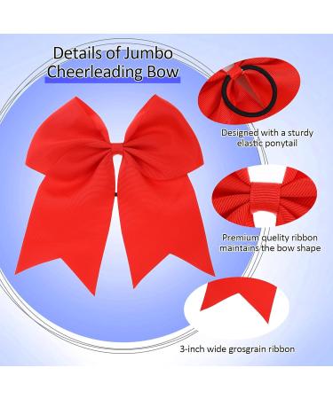 Shop 2 Pieces Large Red Loop Hair Ties - Perfect Cheerleader Hair Accessories for Women & Girls - Ideal for Christmas Parties - Buy Online on GoSupps.com