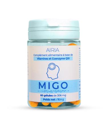 Migo - Migraine Ophtalmique Migraine avec Aura et Fatigue Oculaire - Traitement de fond base de Co-Enzyme Q10 VITAMINE B12 B2 E et D (Fabriqu en France)
