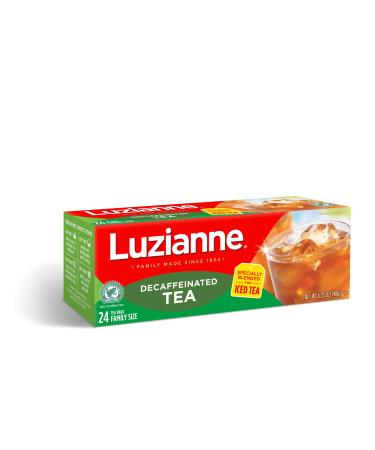 Luzianne Decaffeinated Iced Tea Bags, Family Size, Unsweetened, 144 Tea Bags (6 Boxes Of 24 Count Pack), Specially Blended For Iced Tea, Clear & Refreshing Home Brewed Southern Iced Tea 24 Count (Pack of 6) Decaf Iced Tea Bags