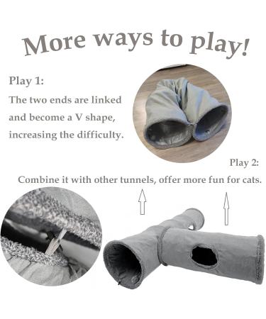 LeerKing Large Cat Tunnel 51 Collapsible Indoor/Outdoor Cat Play Tunnel - Grey - Buy Online on GoSupps.com