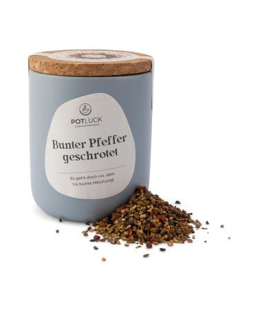 POTLUCK | Colorful pepper crushed | Spice mix in a ceramic pot | 75g | Vegan gluten-free and with natural ingredients - Buy Online on GoSupps.com