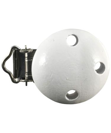 Pollutant-Free Baby Pacifier Clip | 5x White Wood Clips - Safe & Stylish - Buy Online on GoSupps.com