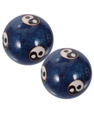Tovinanna 1 set hand massage balls health balls tai red massage ball wellness gift gymnastics ball chinese massage balls baoding balls train healthcare handball tool m blue