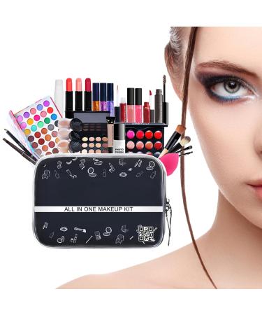 Complete Makeup Kit | Women's Travel Makeup Kit | Travel kit with makeup bag for teens women girls includes eyeshadow lipstick blush