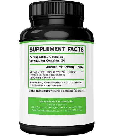 Maca Root Capsules 15,000mg Extract for Men & Women with Yohimbine HCL 5mg - Buy Online on GoSupps.com
