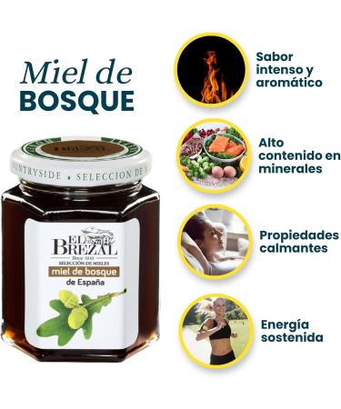 El Brezal - Flower Honey Orange Blossom Honey and Forest Honey - 100% Natural Honey Harvested in Spain Gift Pack Flavors of Spain - Buy Online on GoSupps.com