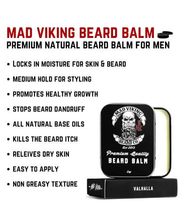 Mad Viking Beard Co. - All Natural Beard Care for Men | Handmade Cruelty-Free Medium to Heavy Hold | Odin s R k 2oz | Made in USA - Buy Online on GoSupps.com
