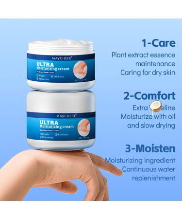 Ultra Moisturizing Cream Foot & Hand Cream for Dry Cracked Skin with Coconut Oil & Vitamin E Foot Exfoliator Long Lasting Moisturizing Lotion - Buy Online on GoSupps.com