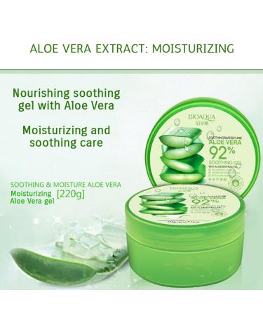 BIOAQUA 92% Aloe Vera Extracts Hydrating Acne Spot Removing Face Night Cream Replenishment Soothing Long lasting Gel 3x220g 22.3 fl.oz 7.43 Fl Oz (Pack of 3) - Buy Online on GoSupps.com
