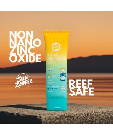 Sun Zapper Pure Zinc Sunscreen SPF 50 - Reef Safe Mineral Zinc Protection 100g for All Skin Types - Buy Online on GoSupps.com