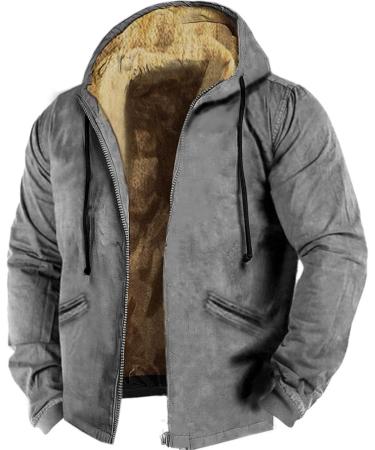 Hanxiulin Oversized Plush Hoodie Jacket for Men - Windproof Casual Winter Coat - Buy Online on GoSupps.com