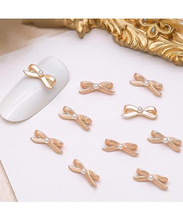YOXIER Lightweight Nail Accessories 20 Pcs Art Bow Shape Faux Pearl Decor Colorfast Reusable Stainless Decoration Charm Jewelry Kawaii Diy Long-lasting Pink A A Pink - Buy Online on GoSupps.com
