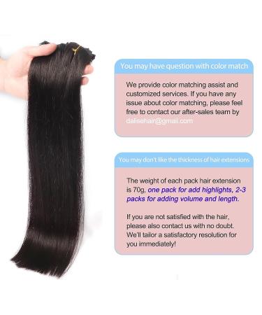 16 Inch Natural Black Clip in Hair Extensions - Real Human Hair Double Weft, Soft Straight, Unprocessed - Premium Quality - Buy Online on GoSupps.com