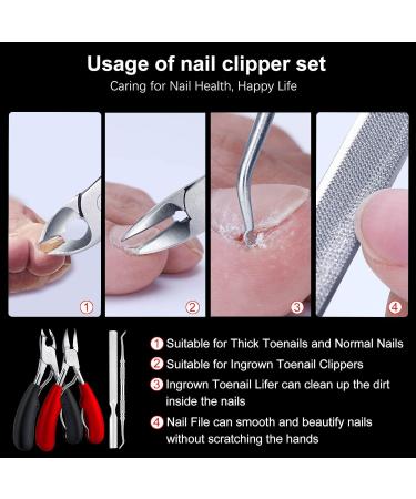 Biufesrst Professional Toe Nail Clippers for Seniors - Heavy Duty Curved Blades, Long Handle, Ideal for Thick & Ingrown Toenails - Buy Online on GoSupps.com