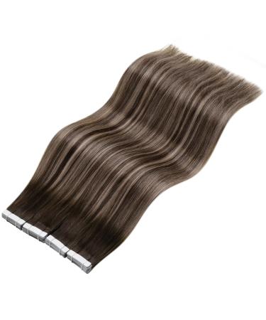Buy Laavoo Invisible Tape Extensions - Real Hair Balayage Brown Ombre #4/18/4 Seamless 30g 20pcs - Buy Online on GoSupps.com
