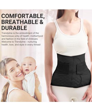 Postpartum Belly Band Wrap - Abdominal Binder for C-Section Recovery & Post Surgery Support | Medium Size Black - Buy Online on GoSupps.com