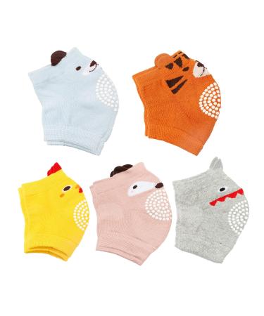 Rumyve5 Pairs Suitable for Both Sexes for Baby Crawling Non-slip Knee pads Multi-Color Non-Slip Warm Baby Knee Socks Are Adjustable Breathable Elastic Leg Pads Are Safe for Young Children to Fall
