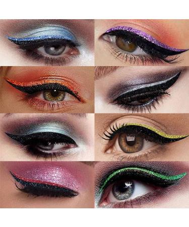 Uranian Glitter Eyeliner Stickers - Reusable Instant Adhesive Eye Line Strip for Party Makeup - Black - Buy Online on GoSupps.com
