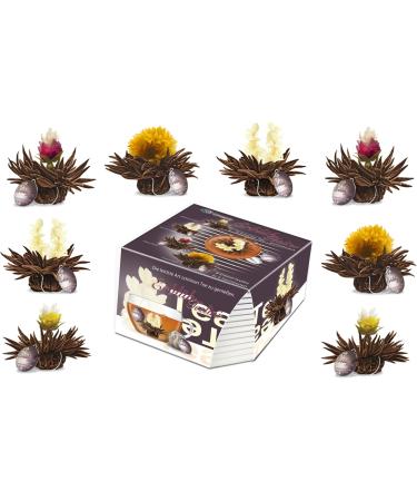 Creano Variation de Fleurs de Th dans le Format Exclusif de Tasse - 8 Fleurs en 4 Vari t s Diff rentes (Th Noir)