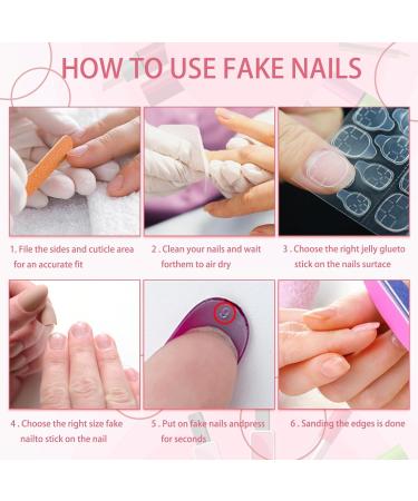 Black Long Coffin Press on Nails with Butterfly & Rhinestones - 24 Pcs Glossy Full Cover Reusable Acrylic Nails for Women - Buy Online on GoSupps.com