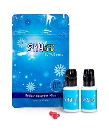 2 Bottles Sky Glue D for Eyelash Extension 5ml - Professional Powerful Strong Black Eyelash Individual Extension Adhesive / 1-2s Fast Drying / 4-6 Weeks Lasting time TUBeauty - Buy Online on GoSupps.com