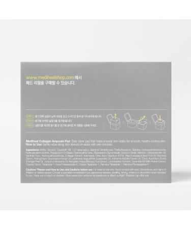 (Only Refill) Mediheal Collagen Ampoule Pad (100 Pads) - Cotton Facial Toner Pads for Skin Firming & Restore Elasticity - Vegan Eco Silk Pad - Buy Online on GoSupps.com