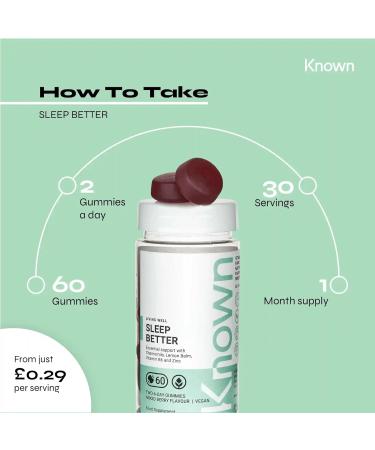 Known Nutrition Vegan Sleep Gummies | Essential Sleep Support with Saffron, Chamomile & Lemon Balm | 60 Vegan Gummies | 90mg | Mixed Berry Flavor - Buy Online on GoSupps.com