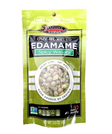 Seapoint Farms Dry Roasted Edamame, Wasabi, Pouches, 3.5 oz, 3 pk