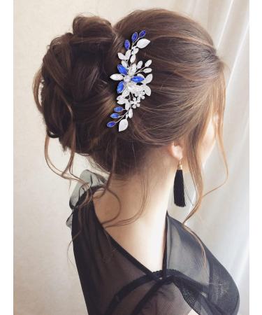 IYOU Blue Rhinestone Bridal Wedding Hair Comb - Bridal Hair Accessories for Bride & Bridesmaids - Buy Online on GoSupps.com