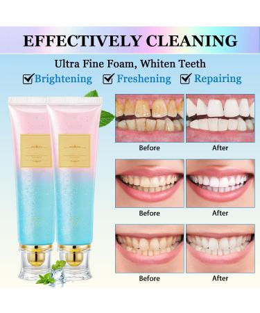 2Pcs Acssart Radiant Whitening Toothpaste Niacinamide Whitening Toothpaste Easilyous Bright Whiteing toothpastes Nicotinamide Dazzling White Removal Tooth Stains Fresh Breath - Buy Online on GoSupps.com