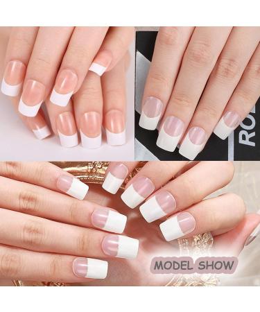 French Semi Cured Gel Nails Strips - 20 Stickers Nail Wraps - Soft Self-Adhesive Gel Nail Stickers Solid White Full Wraps French Style Nail Wraps UV/LED Lamp Required (French Style) - Buy Online on GoSupps.com