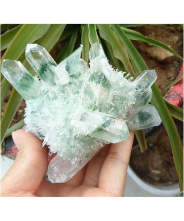 Natural Crystal Rough 400-500g Green Ghost Cluster Crystal Stone Clear Quartz Crystal Cluster Natural Specter Quartz Cluster Specimen Decoration - Buy Online on GoSupps.com