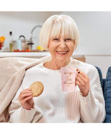 Maustic Best Aunt Gifts La Mejor Tia Del Mundo Coffee Mug Tia Gifts from Niece Nephew in Spanish Aunt Coffee Mug Aunt Christmas Mothers Day Birthday Gifts Regalo Para Tia 14 Oz with Gift Box Pink - Buy Online on GoSupps.com