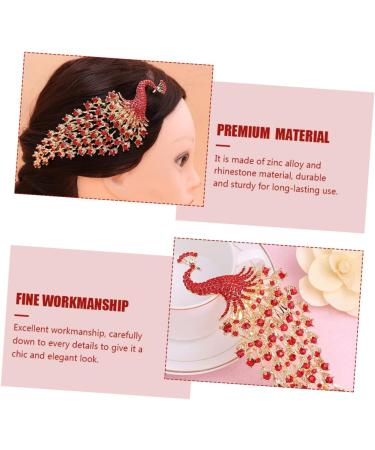 Housoutil Peacock Crown Hair Comb Pearl Hair Accessories Bridal Peafowl Headpieces Bridal Hair Comb Peacock Accessories Tiara Wedding Rhinestone Hair Combs Red Bride Zinc Alloy Rhinestones - Buy Online on GoSupps.com