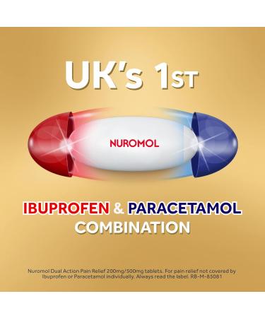 Nuromol Pain Relief Tablets 12s - Ibuprofen & Paracetamol Combo - Buy Online on GoSupps.com