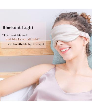Mulberry Silk Eye Mask Sleep Mask for Women Sleeping Mask for Men Night Blackout Covers Blind Folds Patch Drowsy Blindfold Travel Flight Pure Sleep Masks for Women Champagne - Buy Online on GoSupps.com