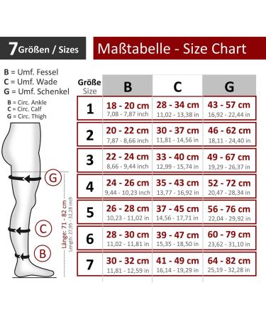 RIEMTEX Class 2 Compression Stockings for Men & Women - CCL2 Support in Black/Beige | Classic 7231 Size 7 - Buy Online on GoSupps.com