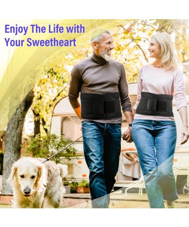 Lumbar Back Support Belt for Lower Back Pain Relief - Waist Trainer for Men and Women - Sciatica & Herniated Disc Support - Black Plus Size Belt 5XL (55-65 Inch) - Buy Online on GoSupps.com