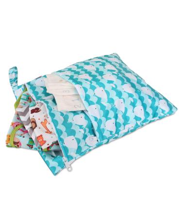 Damero Wetbag Nasp x - Reusable Diaper Bag for Babies | Medium Whale Design | Perfect for Diapers Dirty Clothes & Accessories - Buy Online on GoSupps.com