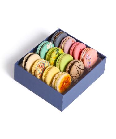 French Macaroons Premium Cookies Chocolate Gift Box Basket Snacks Food Care Package for College Students Mothers Day Kids Graduation Thank You Condolences Get Well Men Women Prime 12 Classic Flavor 12 Count (Pack of 1)