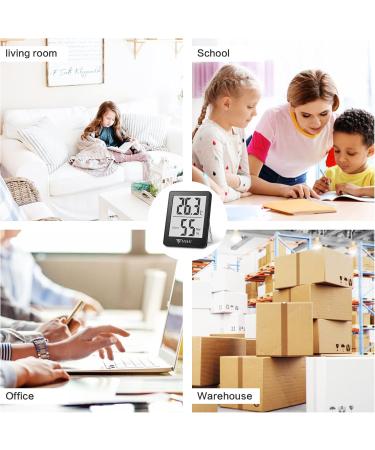 DOQAUS Mini Hygrometer Thermometer - High Accuracy Indoor Air Humidity Meter for Baby Room Living Room & Office - Black - Buy Online on GoSupps.com
