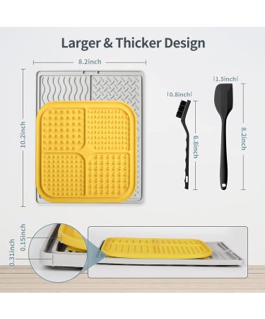 Qishare Leak Mat for Dogs - Peanut Butter Suction Cup Mat with Spatula & Brush for Easy Cleaning | Ideal for Bathing & Pet Care (Gray) - Buy Online on GoSupps.com