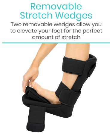 Vive Plantar Fasciitis Night Splint + Spike Ball - Orthopedic Leg Brace for Achilles Pain Relief - Black X-Large - Buy Online on GoSupps.com