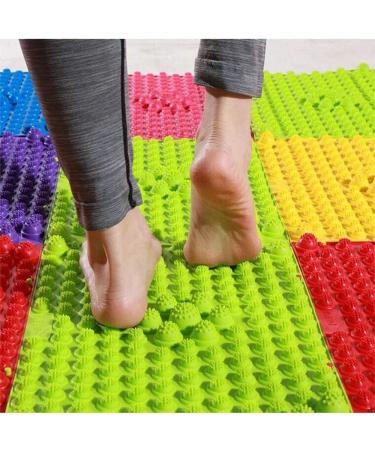 YOBEYI Foot Massage Mat Set - Acupressure Reflexology Pad for Bathroom, Yoga, Outdoor Activities - Anti-Slip & Relaxing Therapy - 2 PCS Green - Buy Online on GoSupps.com