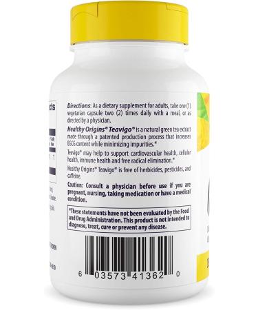 Healthy Origins Teavigo Green Tea 150mg (94% EGCG) - 60 Veggie Caps - Buy Online on GoSupps.com